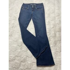 🔥Y2K American Eagle Super Stretch Artist Low Rise Faded Bootcut Flared Jeans 4